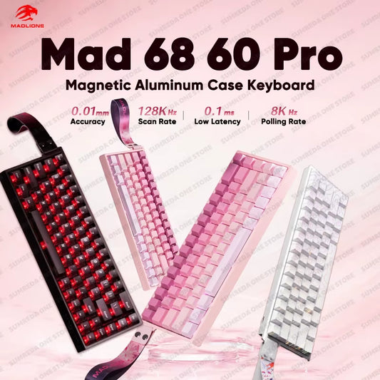 MADLIONS Mad 60He Mad60He Mad 68HE Mechanical Keyboard Magnetic Switch Wired Hot Swap 8K Polling Rate Customized Gaming Keyboard