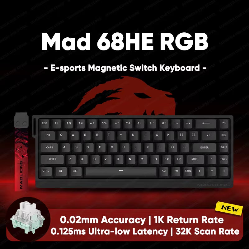 MADLIONS Mad 60He Mad60He Mad 68HE Mechanical Keyboard Magnetic Switch Wired Hot Swap 8K Polling Rate Customized Gaming Keyboard