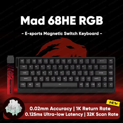 MADLIONS Mad 60He Mad60He Mad 68HE Mechanical Keyboard Magnetic Switch Wired Hot Swap 8K Polling Rate Customized Gaming Keyboard