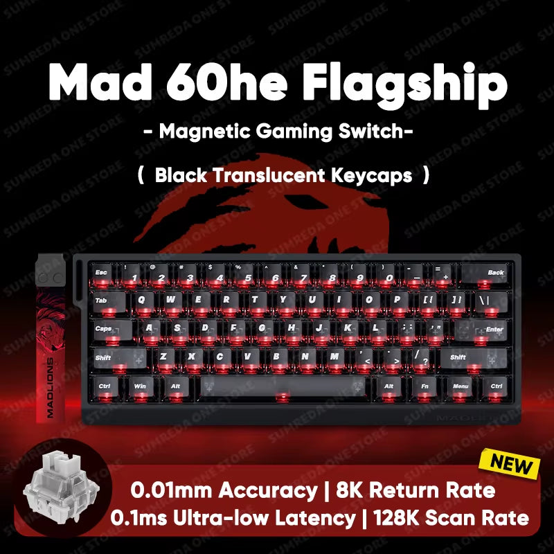 MADLIONS Mad 60He Mad60He Mad 68HE Mechanical Keyboard Magnetic Switch Wired Hot Swap 8K Polling Rate Customized Gaming Keyboard