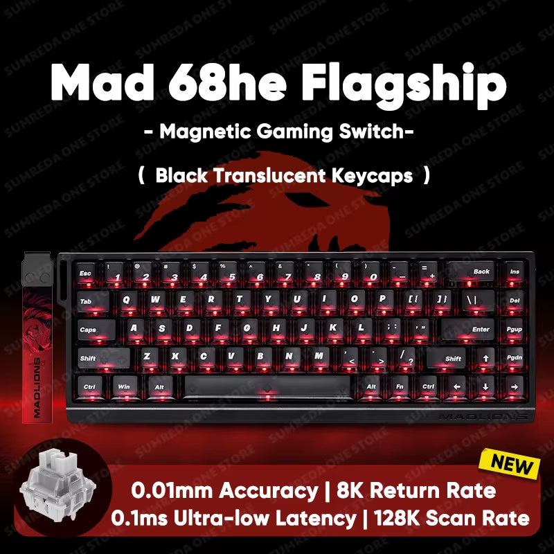 MADLIONS Mad 60He Mad60He Mad 68HE Mechanical Keyboard Magnetic Switch Wired Hot Swap 8K Polling Rate Customized Gaming Keyboard