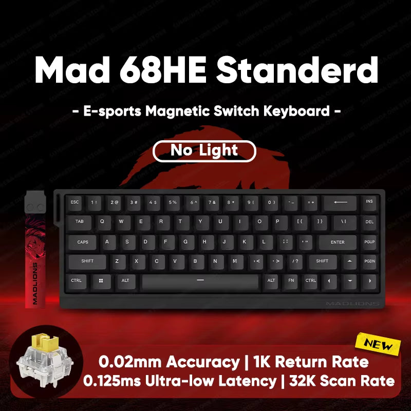 MADLIONS Mad 60He Mad60He Mad 68HE Mechanical Keyboard Magnetic Switch Wired Hot Swap 8K Polling Rate Customized Gaming Keyboard