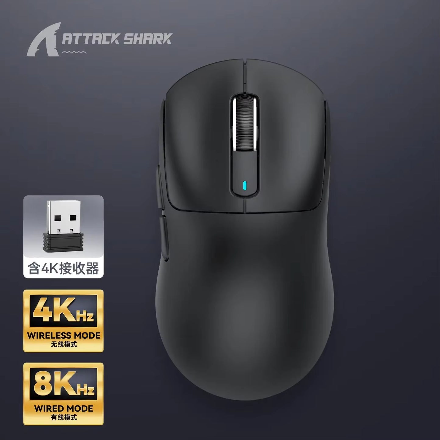 Attack Shark X3/X3PRO Wireless Mouse Bluetooth 3Mode Pixart PAW3395 Macro Gaming Mouse X3Pro Mouse Foot Sticker PC Gamer Gifts