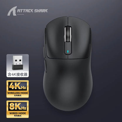 Attack Shark X3/X3PRO Wireless Mouse Bluetooth 3Mode Pixart PAW3395 Macro Gaming Mouse X3Pro Mouse Foot Sticker PC Gamer Gifts