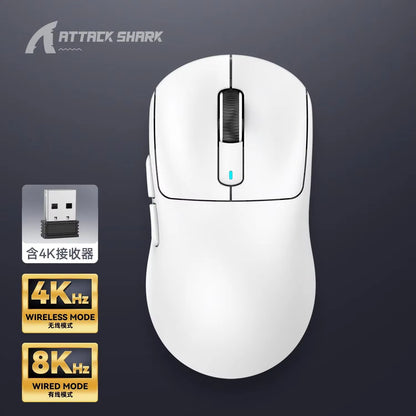 Attack Shark X3/X3PRO Wireless Mouse Bluetooth 3Mode Pixart PAW3395 Macro Gaming Mouse X3Pro Mouse Foot Sticker PC Gamer Gifts