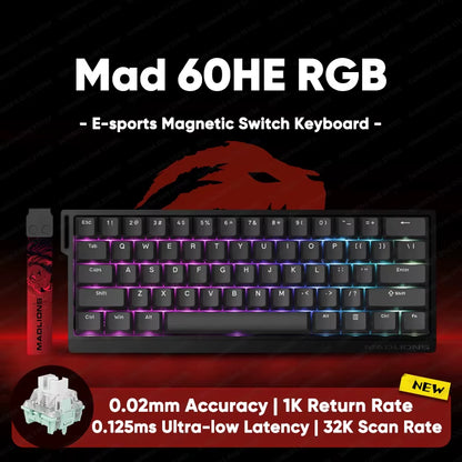MADLIONS Mad 60He Mad60He Mad 68HE Mechanical Keyboard Magnetic Switch Wired Hot Swap 8K Polling Rate Customized Gaming Keyboard