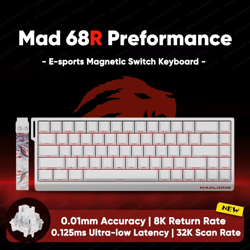 MADLIONS Mad 60He Mad60He Mad 68HE Mechanical Keyboard Magnetic Switch Wired Hot Swap 8K Polling Rate Customized Gaming Keyboard