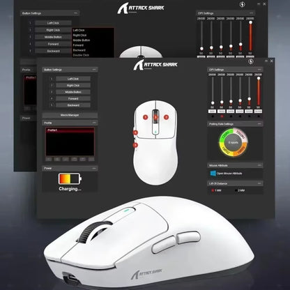 Attack Shark X3/X3PRO Wireless Mouse Bluetooth 3Mode Pixart PAW3395 Macro Gaming Mouse X3Pro Mouse Foot Sticker PC Gamer Gifts